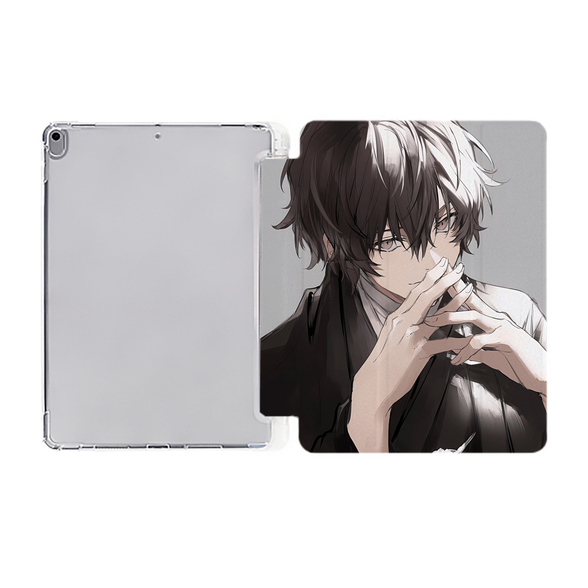 （画像用） 文豪ストレイドッグス Bungo Stray Dogs IPad ケース ペン収納付き 三つ折りスタンド PUレザー×シリコン 対応機種9.5/10.5/10.9インチ